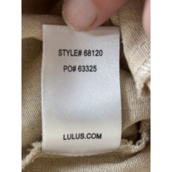 Lulus Womens Sz XS Linen Sleeveless It’s A Wrap Jumpsuit Party Cocktail Wedding - Picture 12 of 16